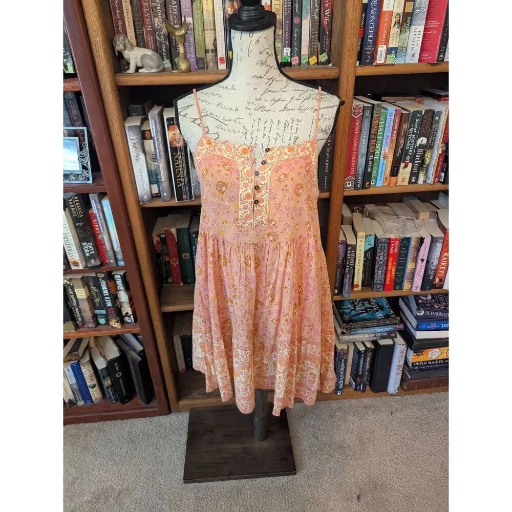 SPELL & THE GYPSY COLLECTIVE Sundown Dress Strappy Apricot Mini Size Small